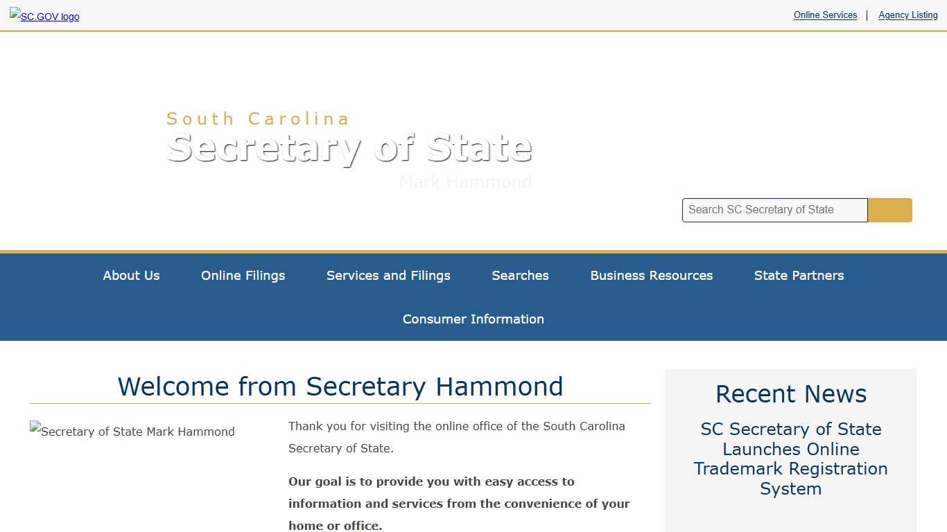 Home SC Secretary of State